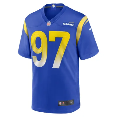 Men's Los Angeles Rams Michael Hoecht Royal Game Player Jersey 02