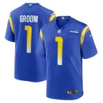 Men's Los Angeles Rams Number 1 Groom Royal Game Jersey