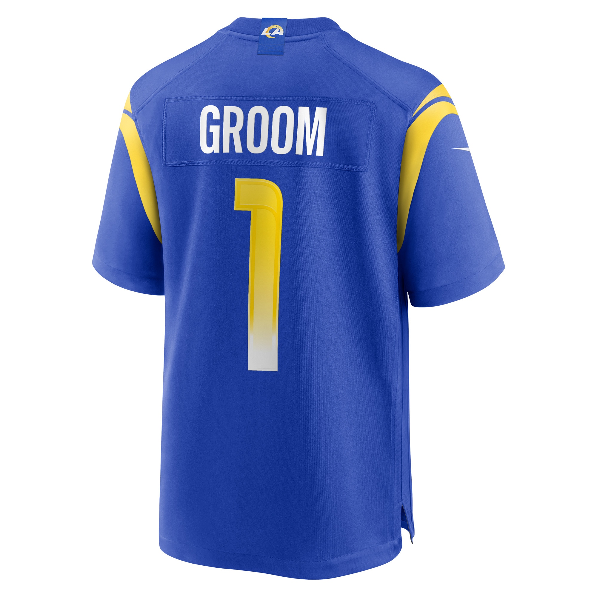Men's Los Angeles Rams Number 1 Groom Royal Game Jersey