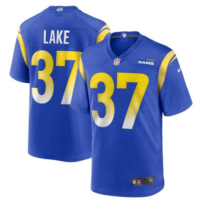 Men's Los Angeles Rams Quentin Lake Royal Game Player Jersey 01