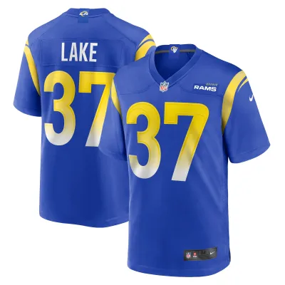 Men's Los Angeles Rams Quentin Lake Royal Game Player Jersey 01