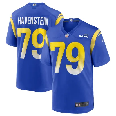 Men's Los Angeles Rams Rob Havenstein Royal Game Jersey 01