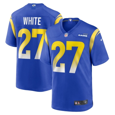 Men's Los Angeles Rams Tre'Davious White  Royal Team Game Jersey 01