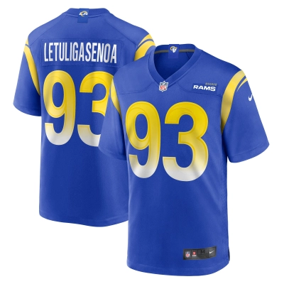 Men's Los Angeles Rams Tuli Letuligasenoa  Royal Game Jersey 01