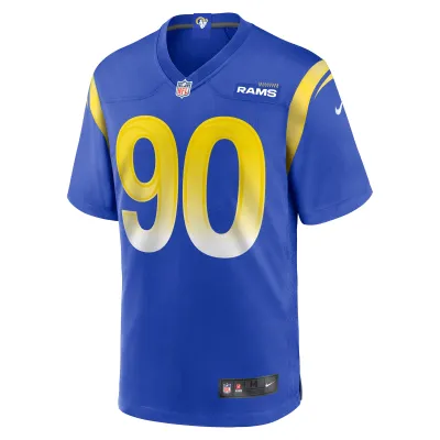 Men's Los Angeles Rams Tyler Davis  Royal Team Game Jersey 02