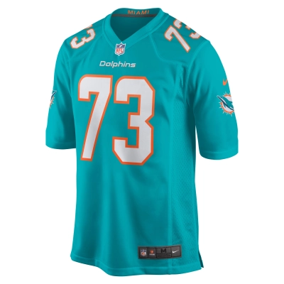 Men's Miami Dolphins Austin Jackson Aqua Game Jersey 02