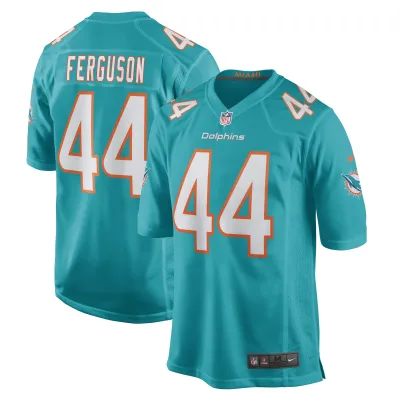 Men's Miami Dolphins Blake Ferguson Aqua Game Player Jersey 01