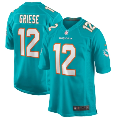 Men's Miami Dolphins Bob Griese Aqua Game Retired Player Jersey 01