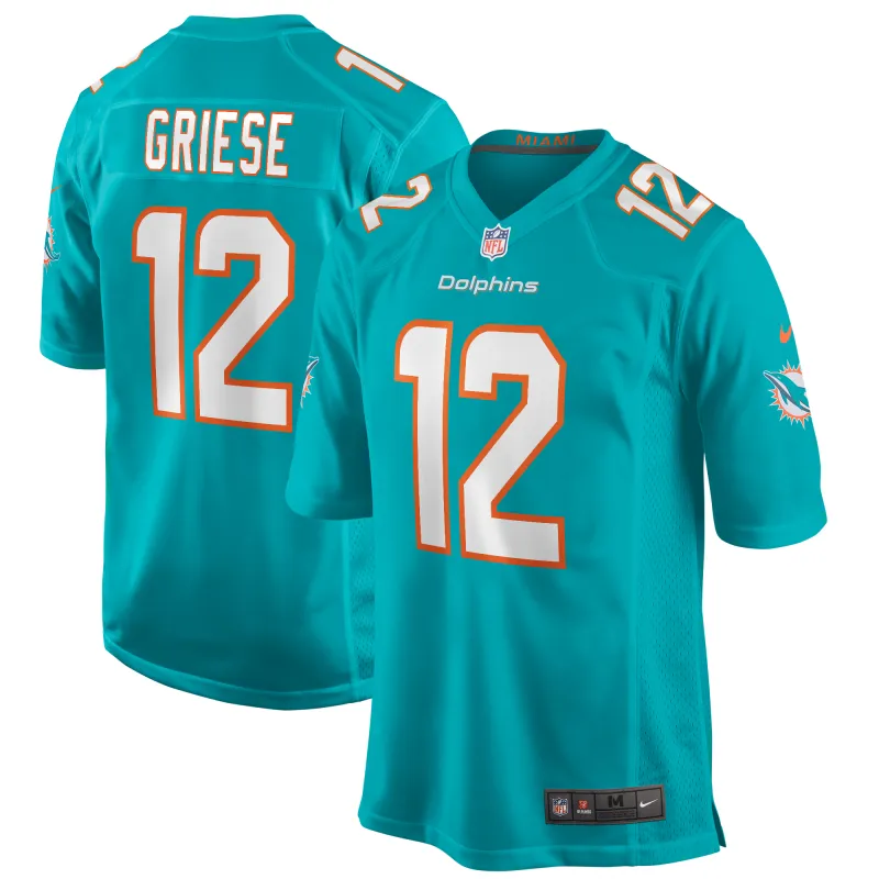 Men's Miami Dolphins Bob Griese Aqua Game Retired Player Jersey