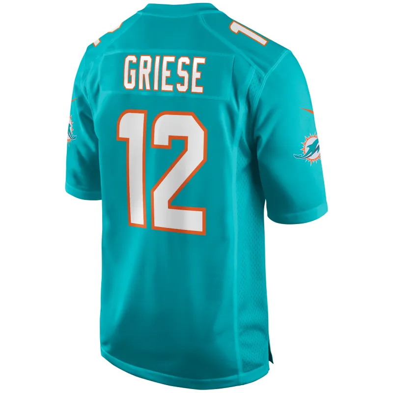 Men's Miami Dolphins Bob Griese Aqua Game Retired Player Jersey