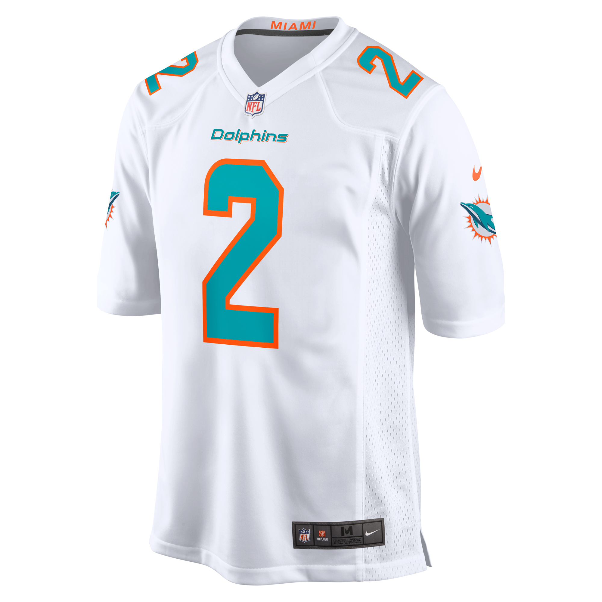Men's Miami Dolphins Bradley Chubb White Game Player Jersey