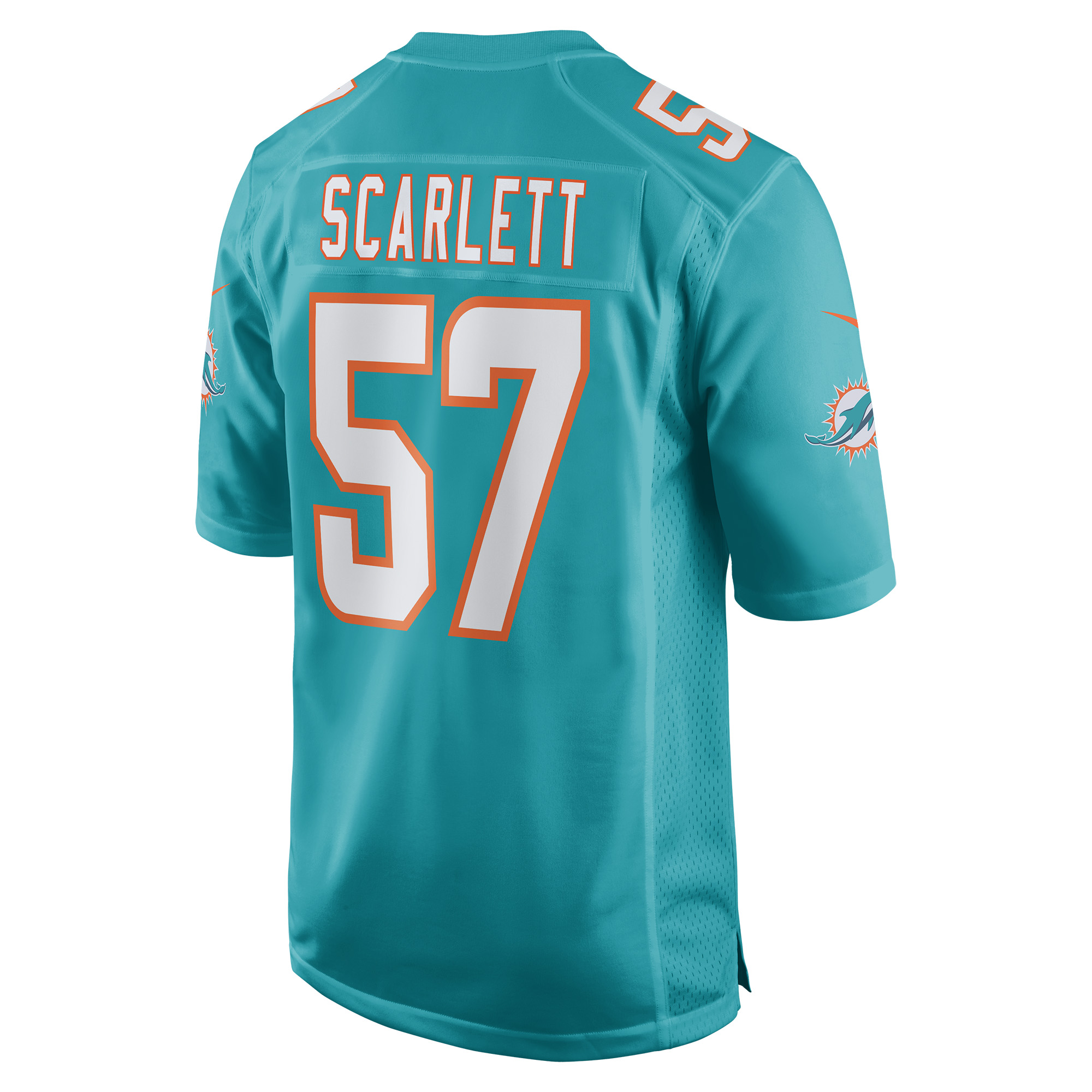 Men's Miami Dolphins Brennan Scarlett Aqua Game Jersey