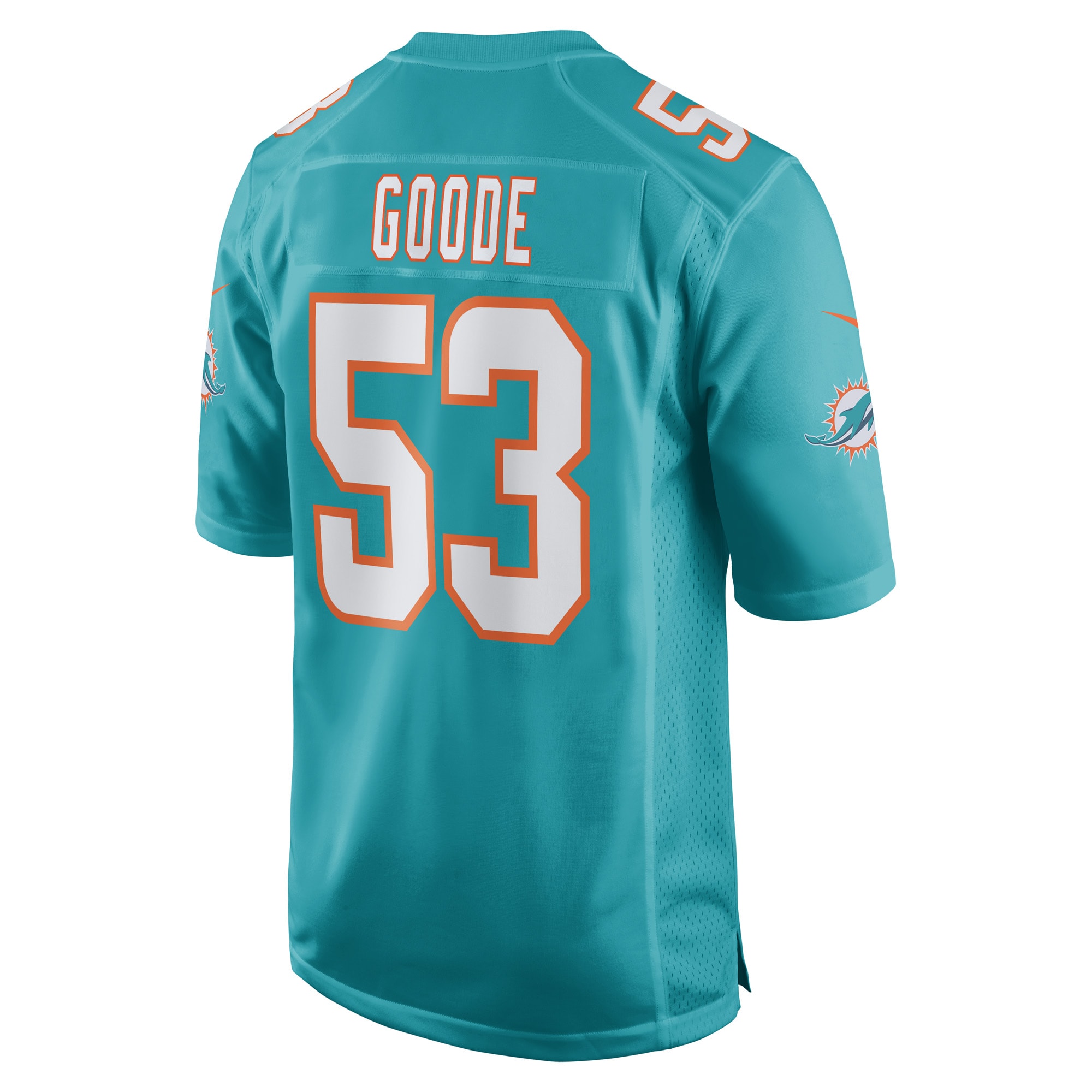 Men's Miami Dolphins Cameron Goode Aqua Game Player Jersey