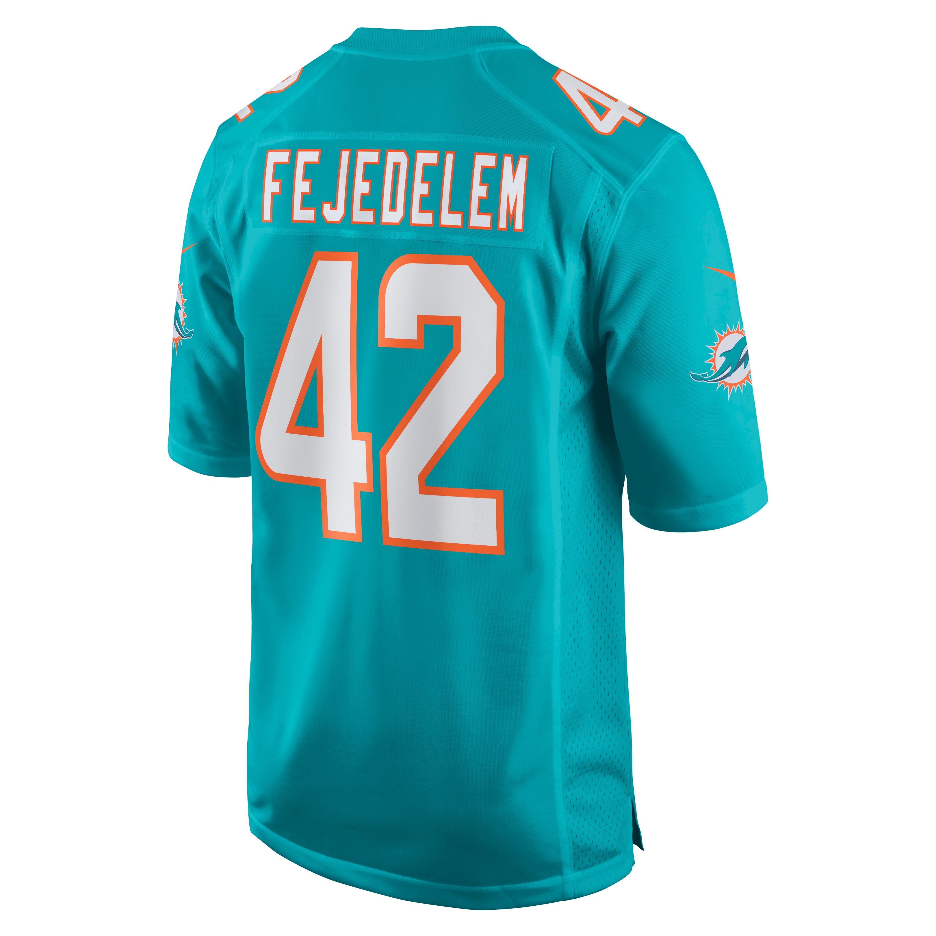 Men's Miami Dolphins Clayton Fejedelem Aqua Game Jersey