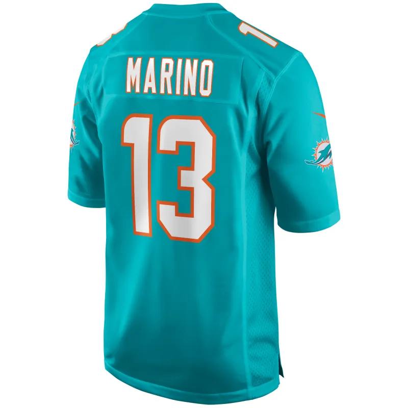 Men's Miami Dolphins Dan Marino Aqua Game Retired Player Jersey