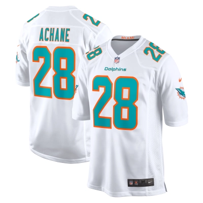 Men's Miami Dolphins Devon Achane White Player Game Jersey 01