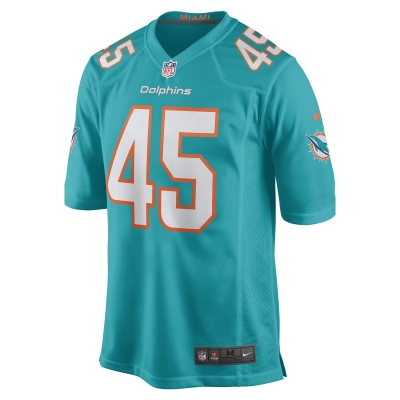 Men's Miami Dolphins Duke Riley Aqua Game Jersey 02
