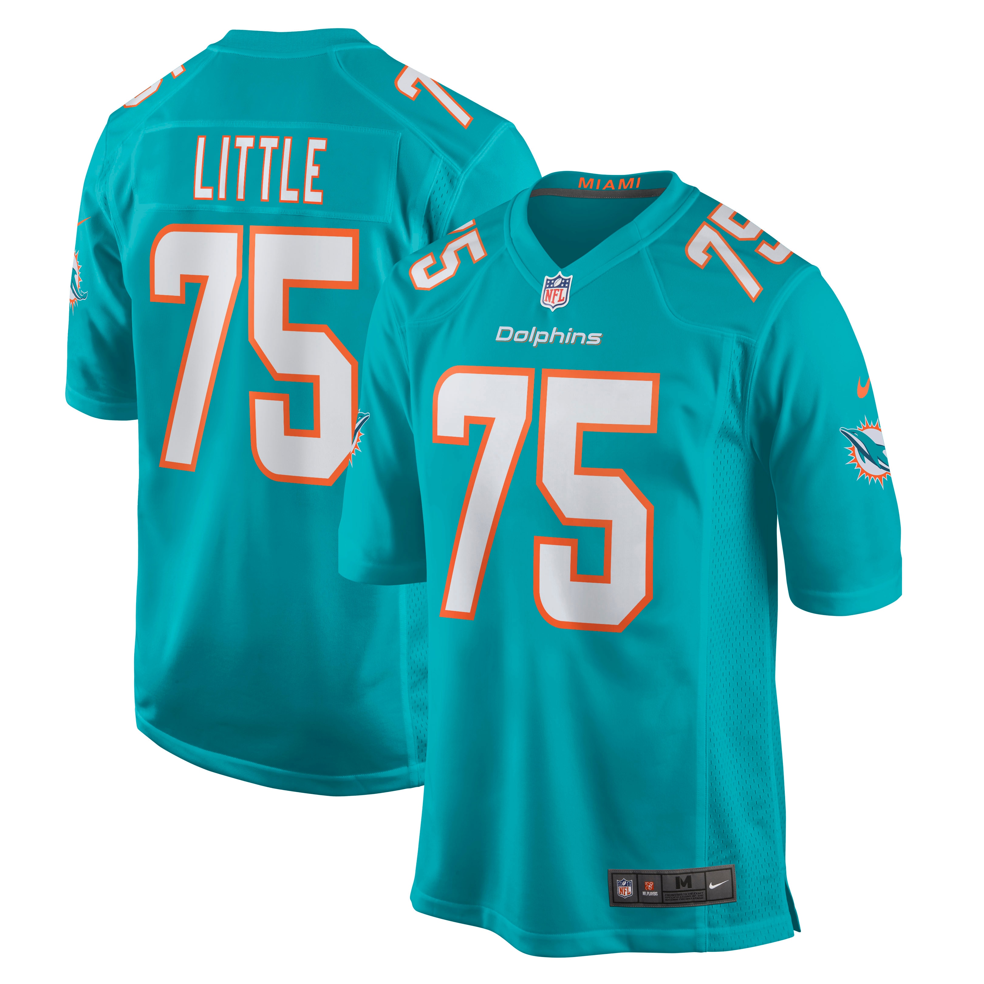Men's Miami Dolphins Greg Little Aqua Game Jersey
