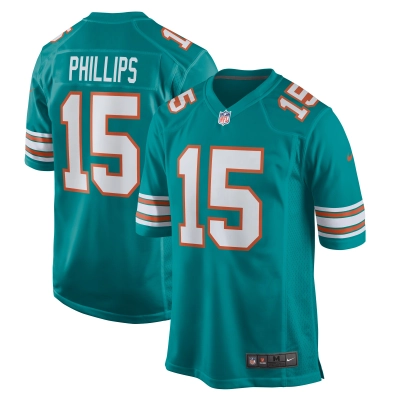 Men's Miami Dolphins Jaelan Phillips Aqua Alternate Game Jersey 01