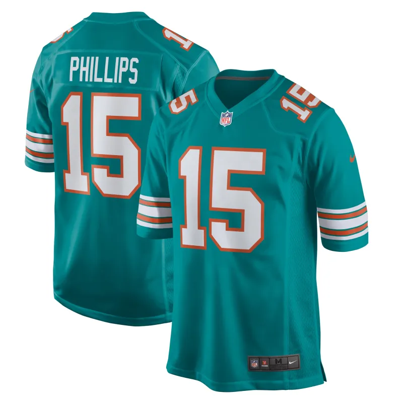 Men's Miami Dolphins Jaelan Phillips Aqua Alternate Game Jersey