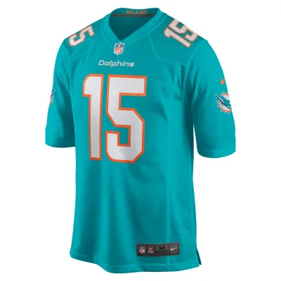 Men's Miami Dolphins Jaelan Phillips Aqua Game Player Jersey 02