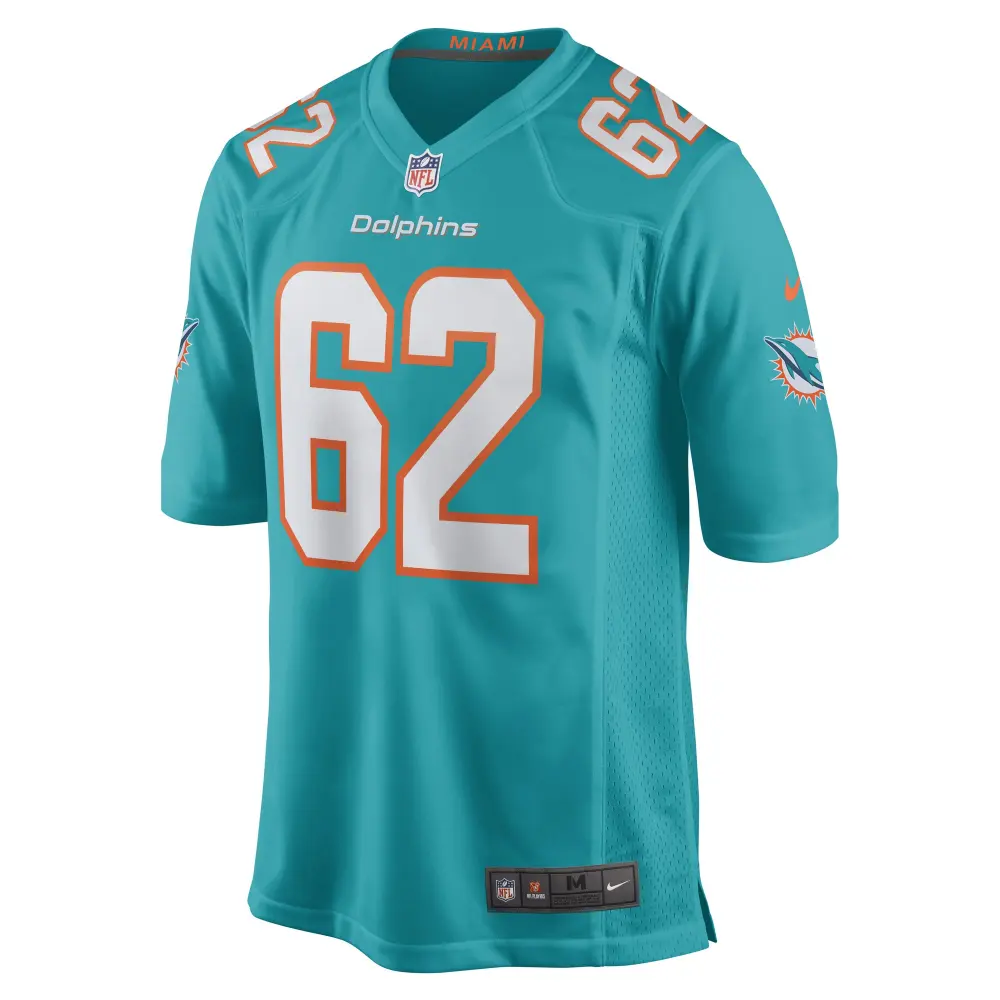 Men's Miami Dolphins James Empey Aqua Game Player Jersey