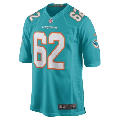 Men's Miami Dolphins James Empey Aqua Game Player Jersey 02