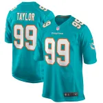 Men's Miami Dolphins Jason Taylor Aqua Game Retired Player Jersey
