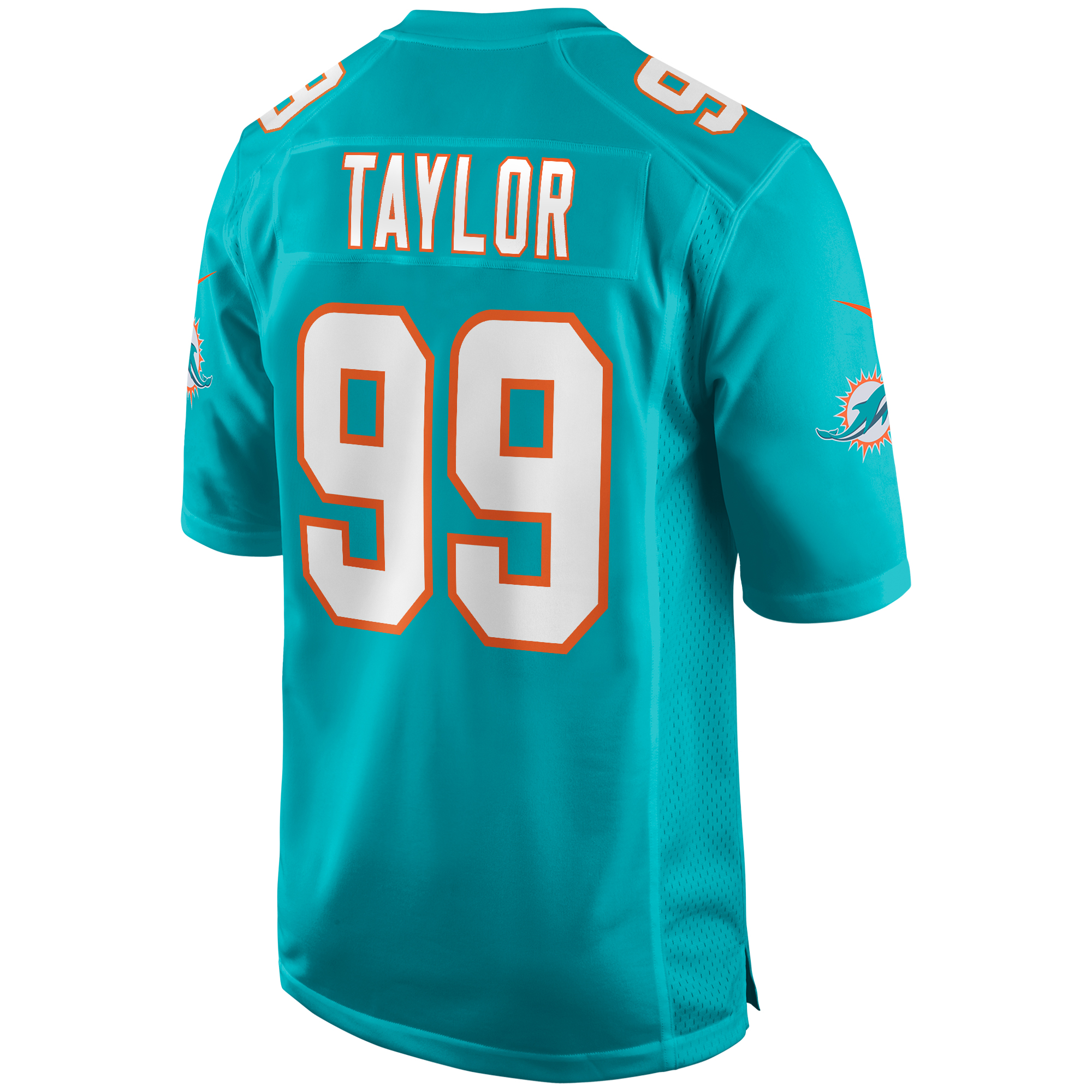 Men's Miami Dolphins Jason Taylor Aqua Game Retired Player Jersey