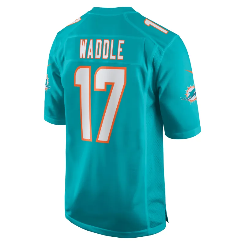 Men's Miami Dolphins Jaylen Waddle Aqua Game Player Jersey