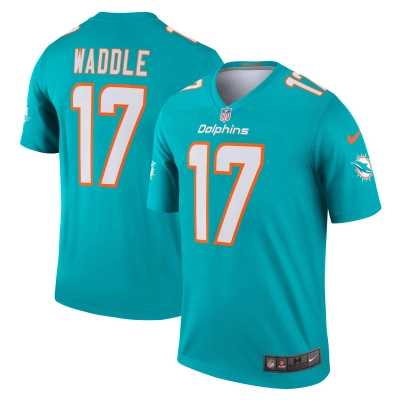 Men's Miami Dolphins Jaylen Waddle Aqua Legend Jersey 01