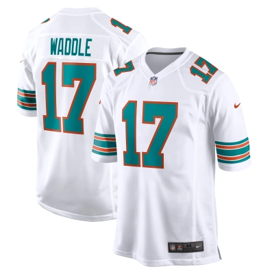 Men's Miami Dolphins Jaylen Waddle White Game Jersey 01
