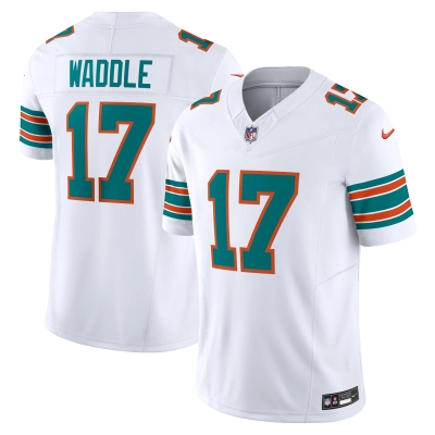 Men's Miami Dolphins Jaylen Waddle White Vapor F.U.S.E. Limited Jersey 01