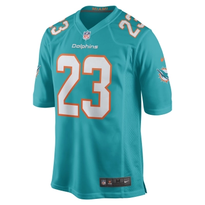 Men's Miami Dolphins Jeff Wilson Jr. Aqua Game Player Jersey 02