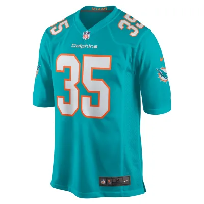 Men's Miami Dolphins Ka'Dar Hollman Aqua Home Game Player Jersey 02