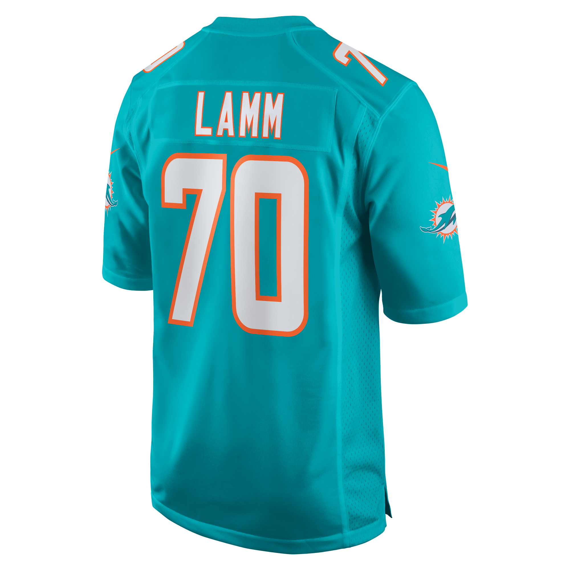 Men's Miami Dolphins Kendall Lamm Aqua Home Game Player Jersey