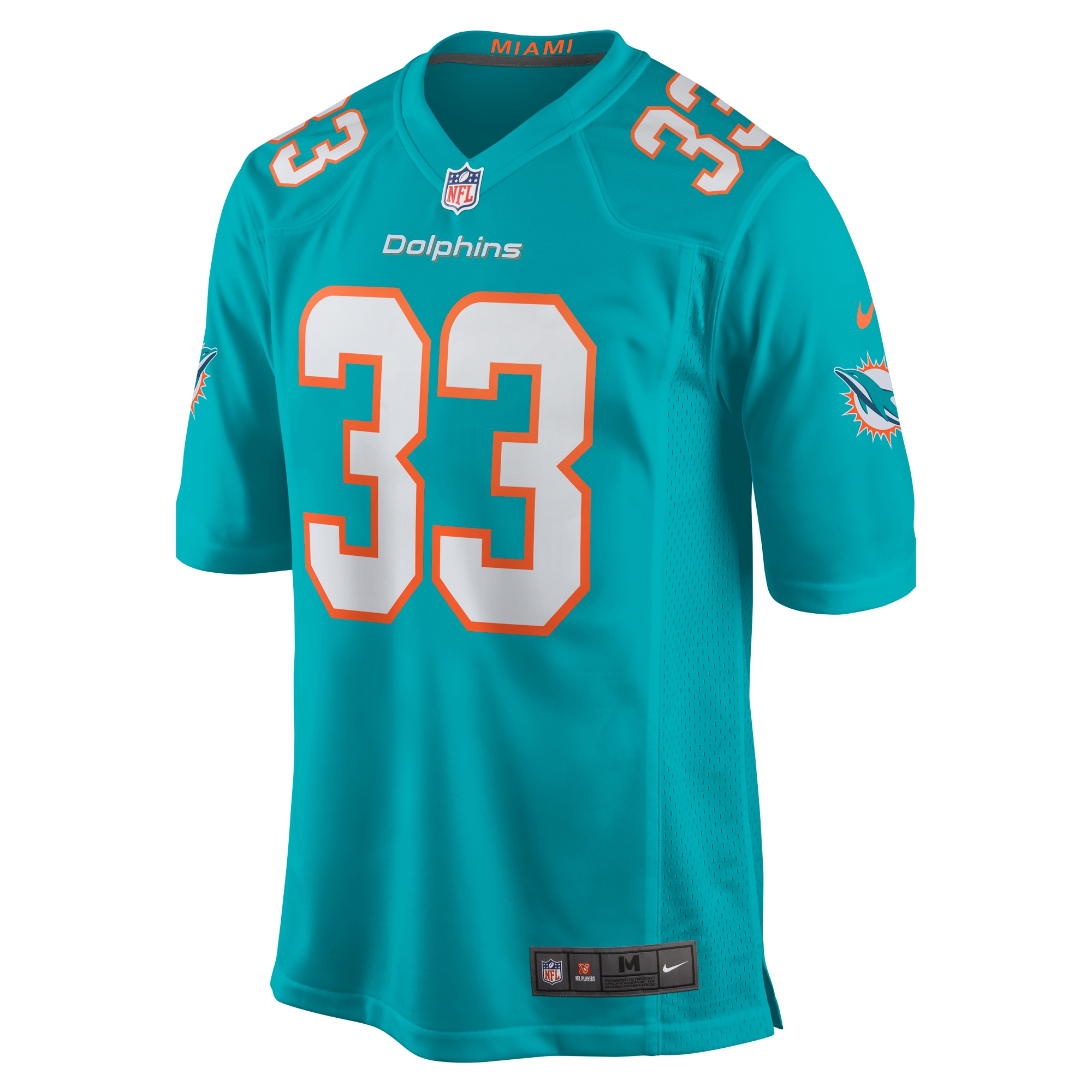 Men's Miami Dolphins Lamical Perine Aqua Home Game Player Jersey