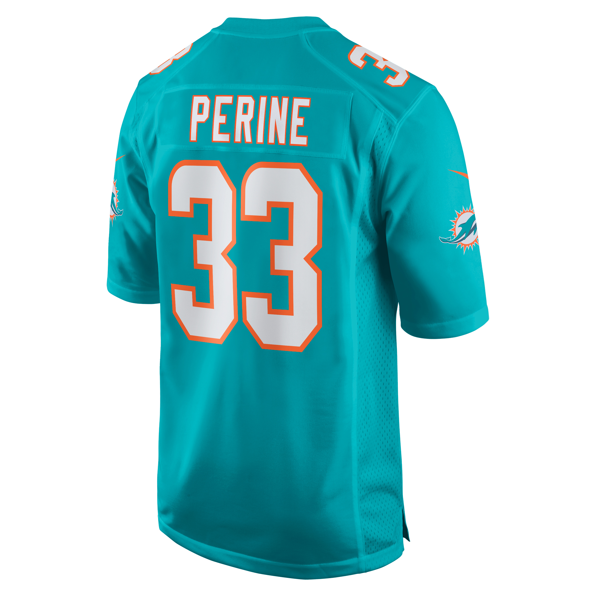 Men's Miami Dolphins Lamical Perine Aqua Home Game Player Jersey