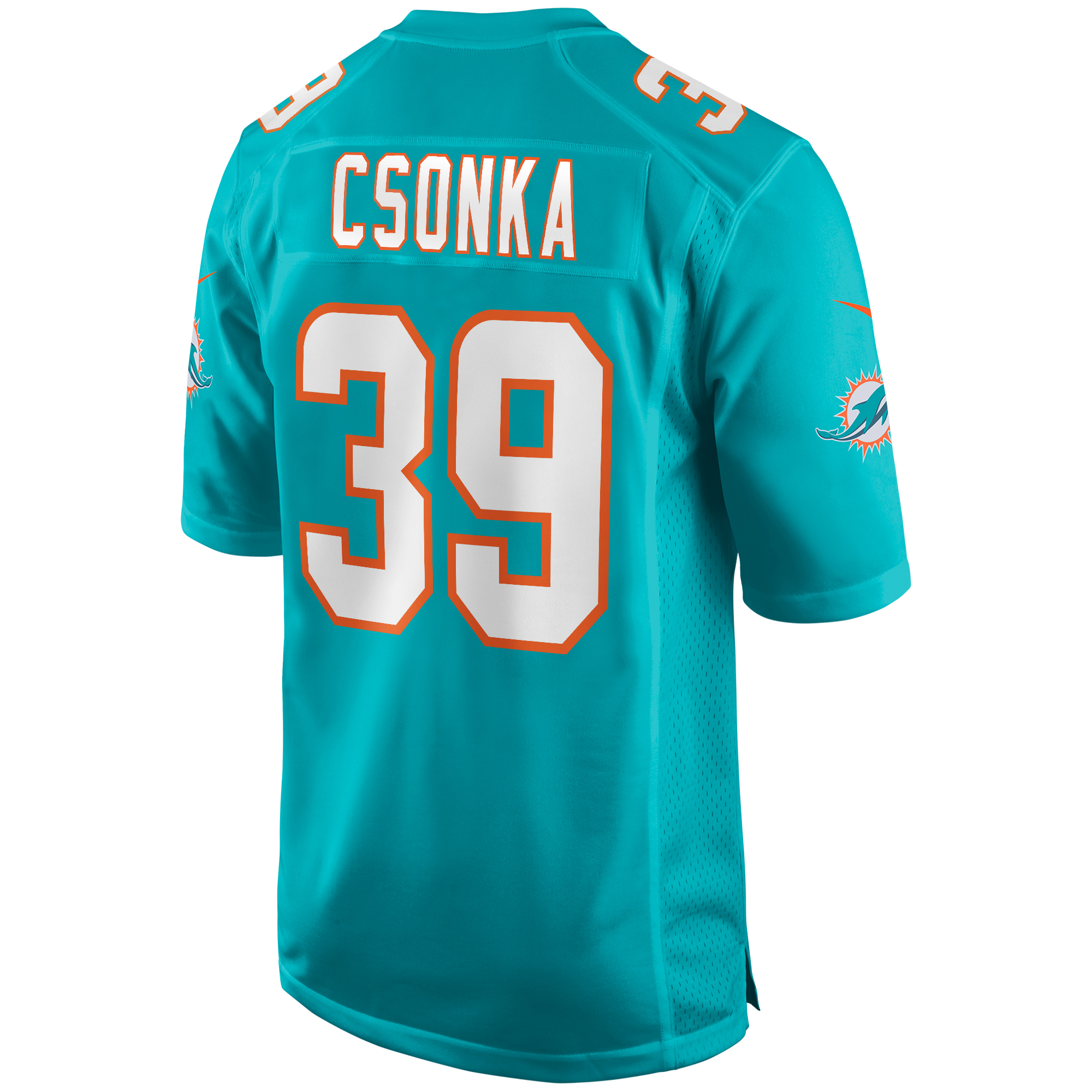 Men's Miami Dolphins Larry Csonka Aqua Game Retired Player Jersey
