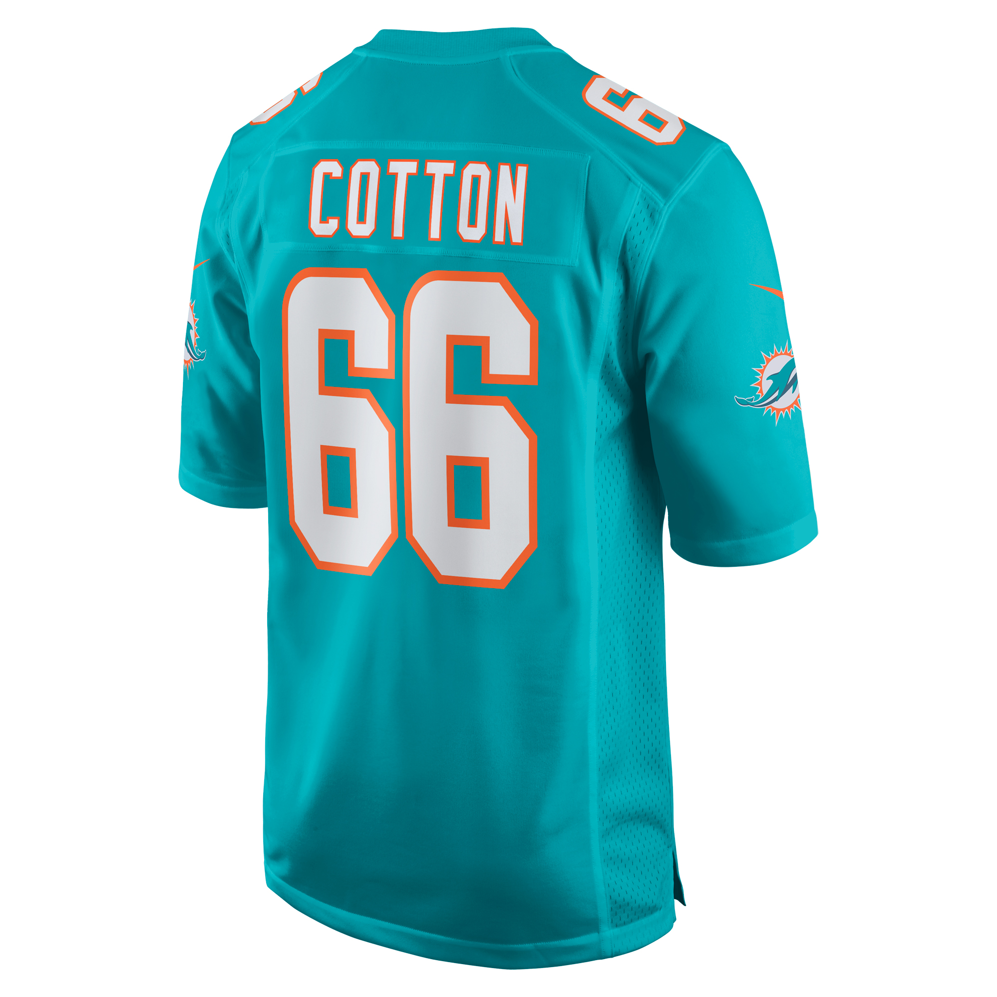 Men's Miami Dolphins Lester Cotton Sr. Aqua Home Game Player Jersey