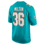 Men's Miami Dolphins Mark Milton Aqua Game Jersey