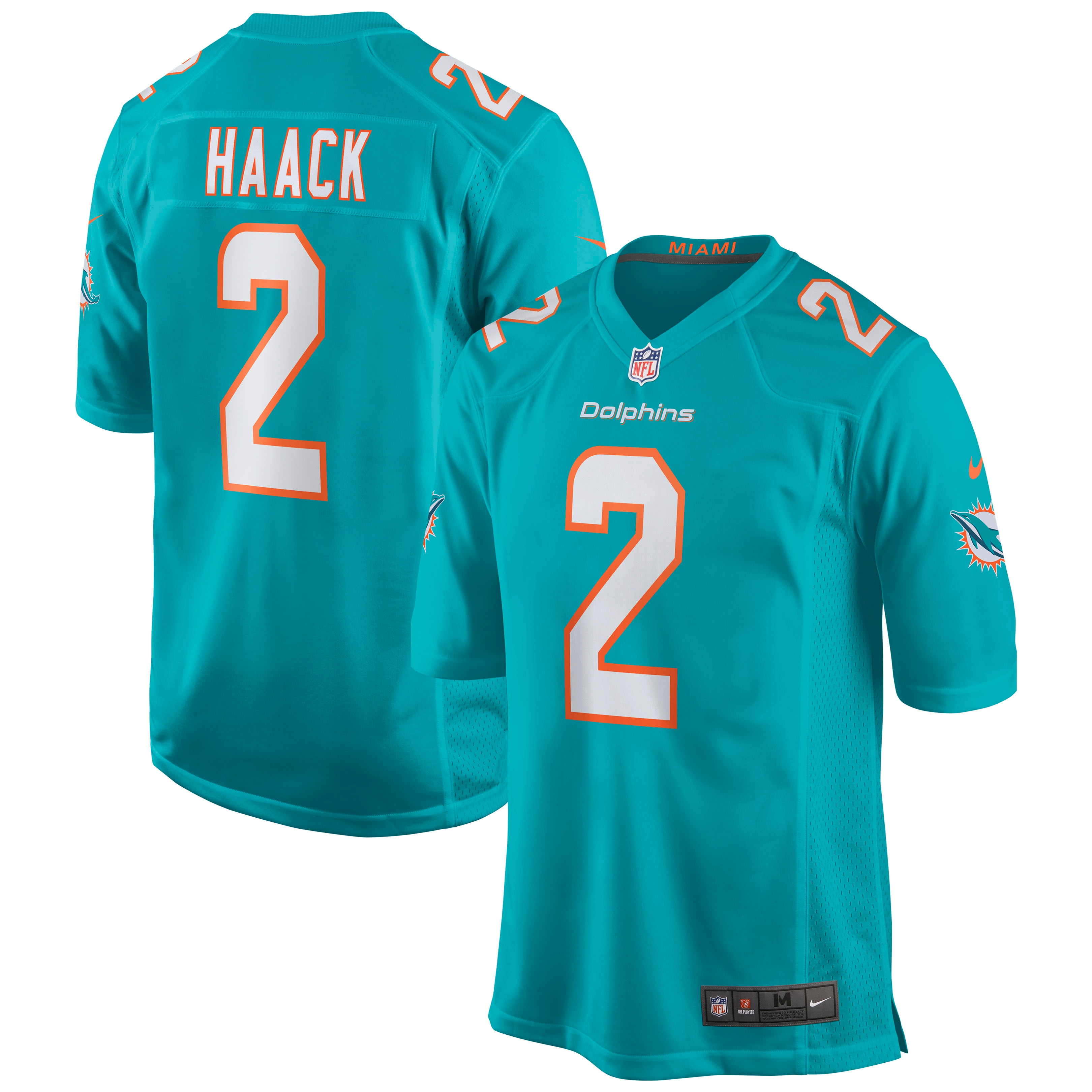 Men's Miami Dolphins Matt Haack Aqua Game Jersey