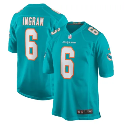 Men's Miami Dolphins Melvin Ingram Aqua Home Game Player Jersey 01