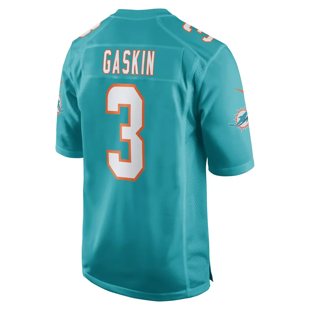 Men's Miami Dolphins Myles Gaskin Aqua Game Player Jersey