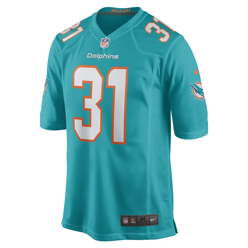 Men's Miami Dolphins Raheem Mostert  Aqua Game Jersey