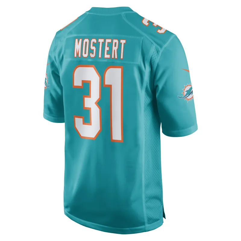 Men's Miami Dolphins Raheem Mostert  Aqua Game Jersey