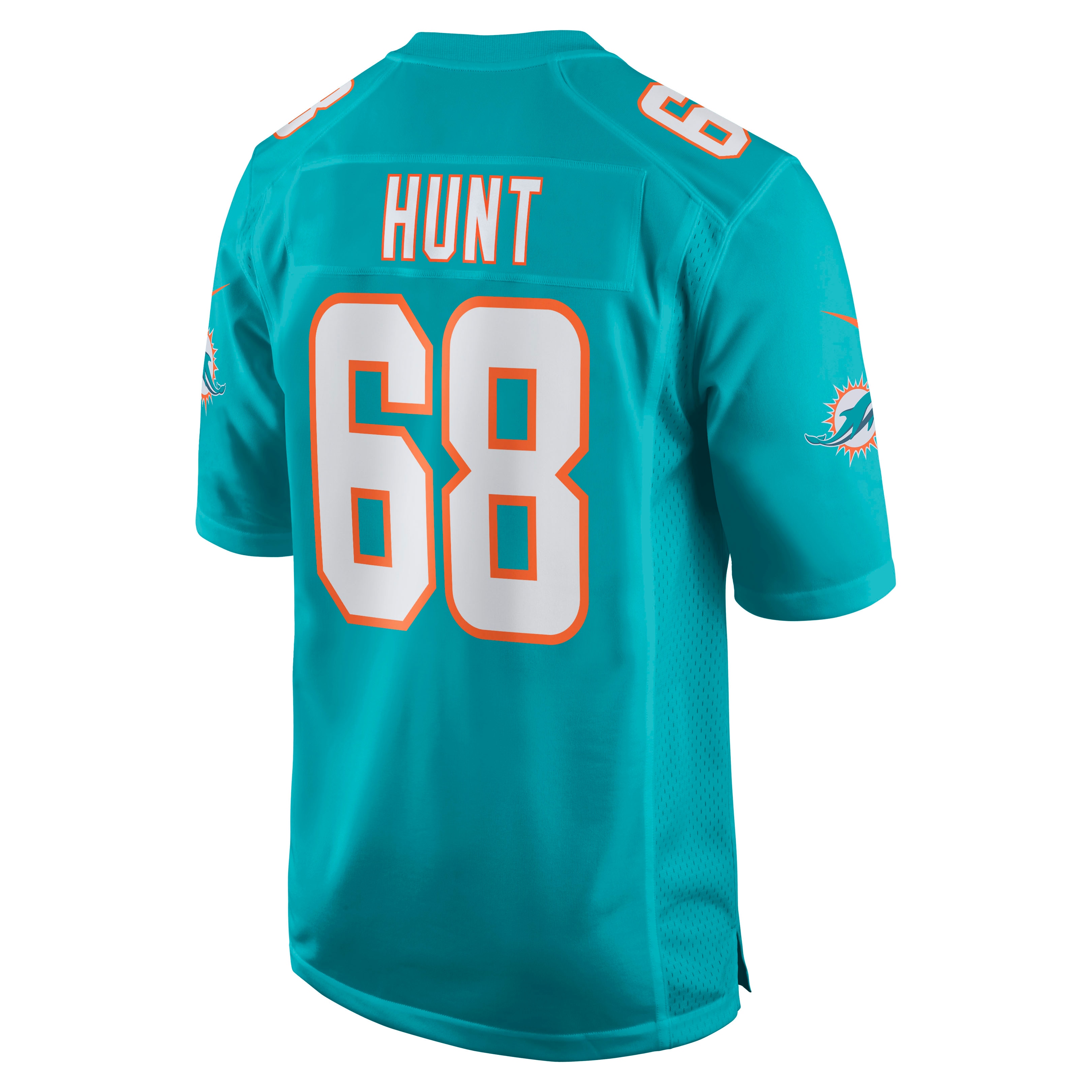 Men's Miami Dolphins Robert Hunt Aqua Game Jersey