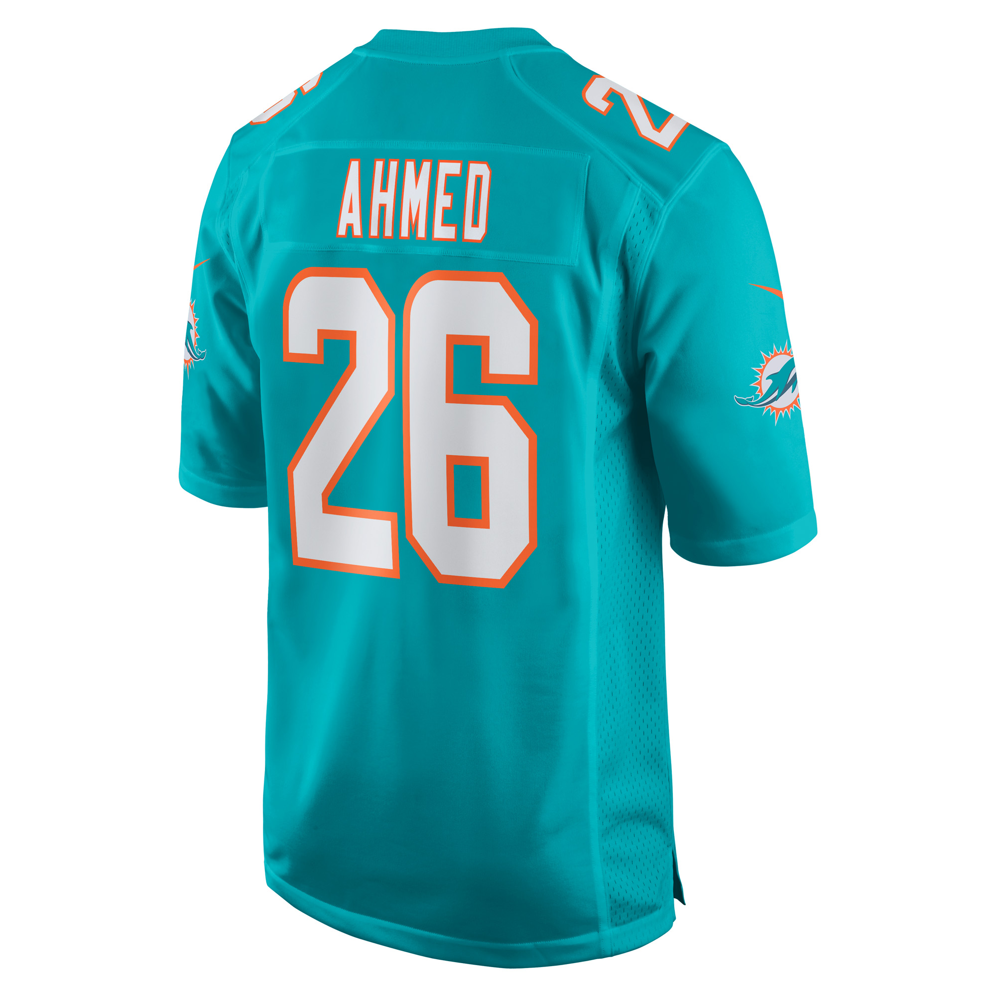 Men's Miami Dolphins Salvon Ahmed Aqua Game Jersey