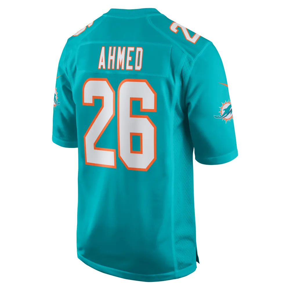 Men's Miami Dolphins Salvon Ahmed Aqua Game Jersey