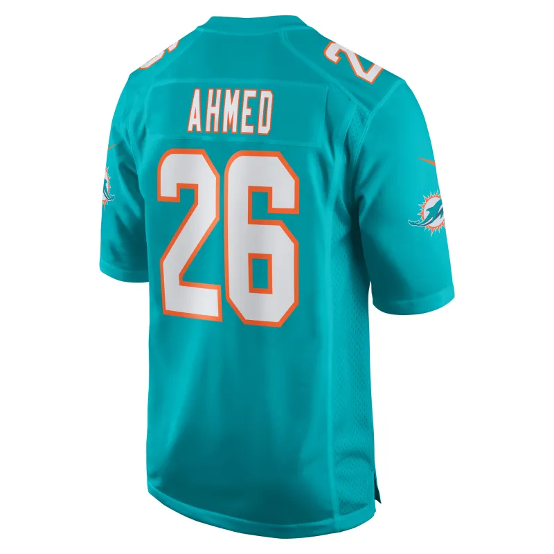 Men's Miami Dolphins Salvon Ahmed Aqua Game Jersey
